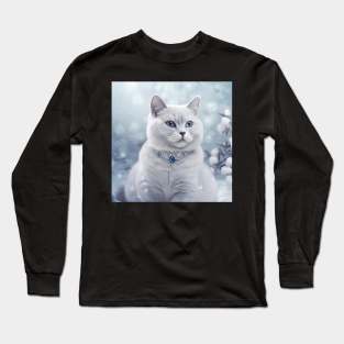 White British Shorthair Cat Long Sleeve T-Shirt